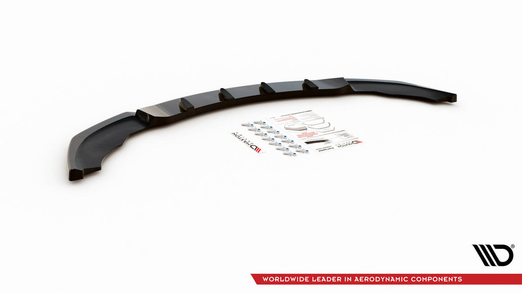 Maxton Design Street+ Spoilerlippe Front Ansatz V.2 passend für BMW 3er Coupe M-Paket E46 schwarz Hochglanz