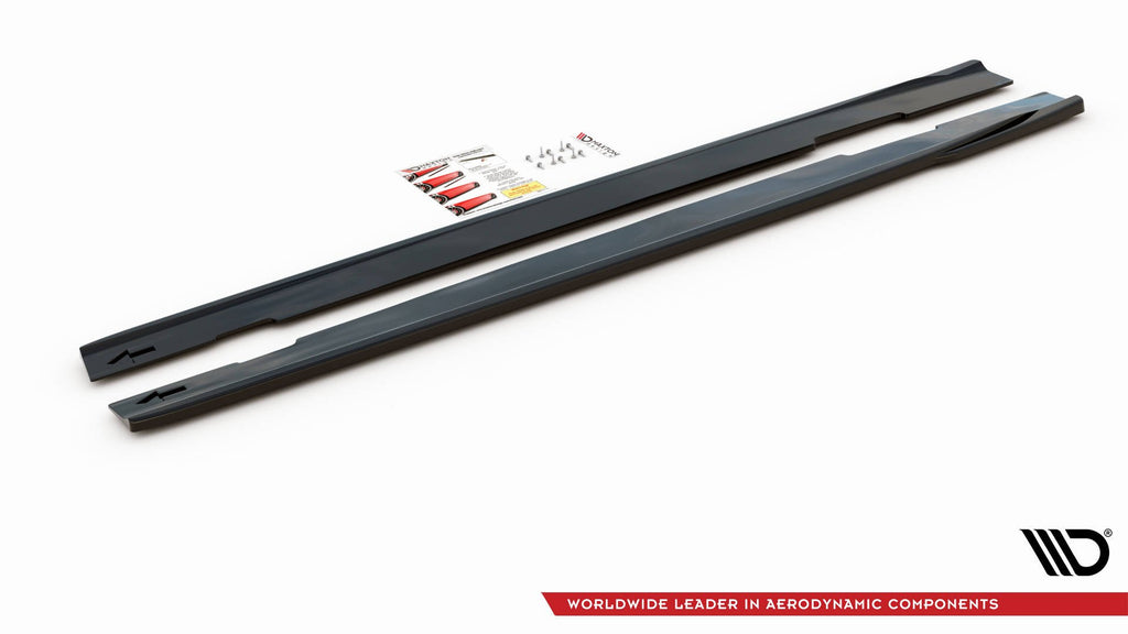 Maxton Design Seitenschweller Ansatz für Mercedes-Benz CLA AMG-Line C118 schwarz matt