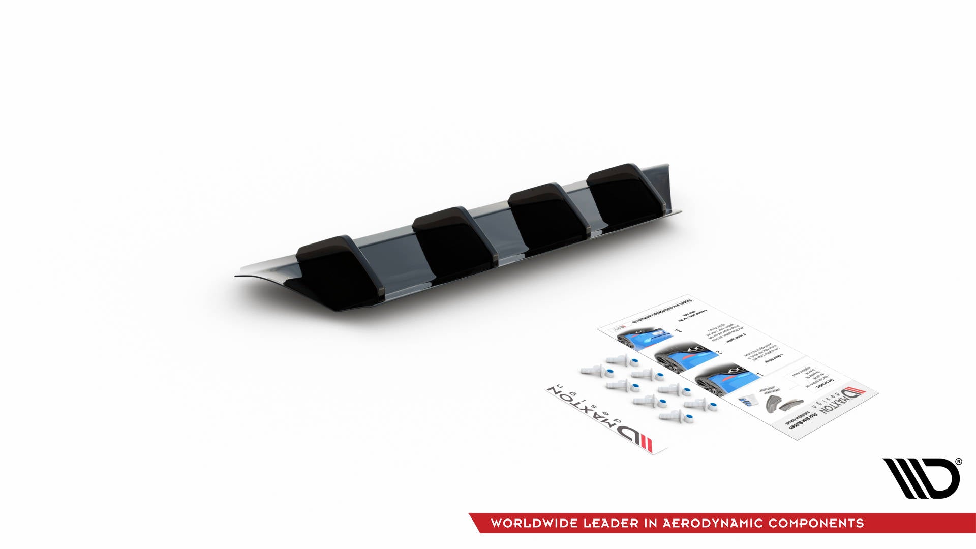 Maxton Design Diffusor Heck Ansatz passend für VW Passat B8 Facelift schwarz Hochglanz