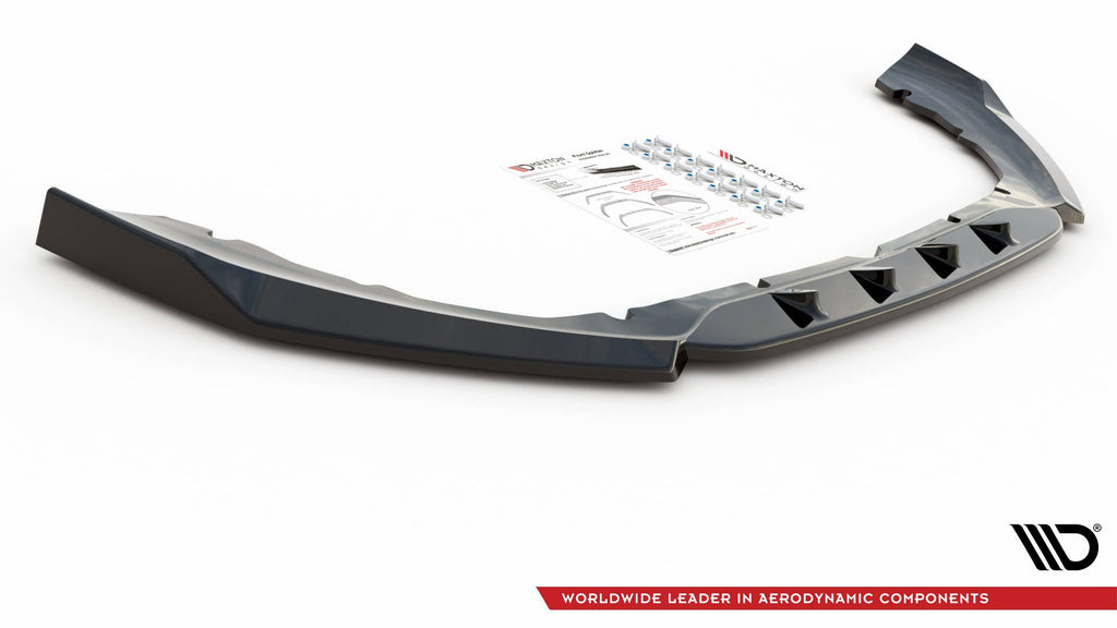 Maxton Design Street+ Spoilerlippe Front Ansatz passend für Ford S-Max Mk2 Facelift schwarz Hochglanz