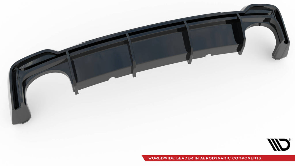 Maxton Design Diffusor Heck Ansatz passend für Audi RS7 C8 (mit AHK) schwarz Hochglanz