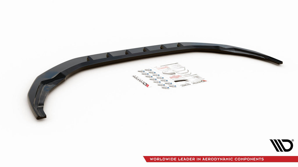 Maxton Design Street+ Spoilerlippe Front Ansatz V.1 passend für Audi S3 / A3 S-Line 8Y schwarz Hochglanz