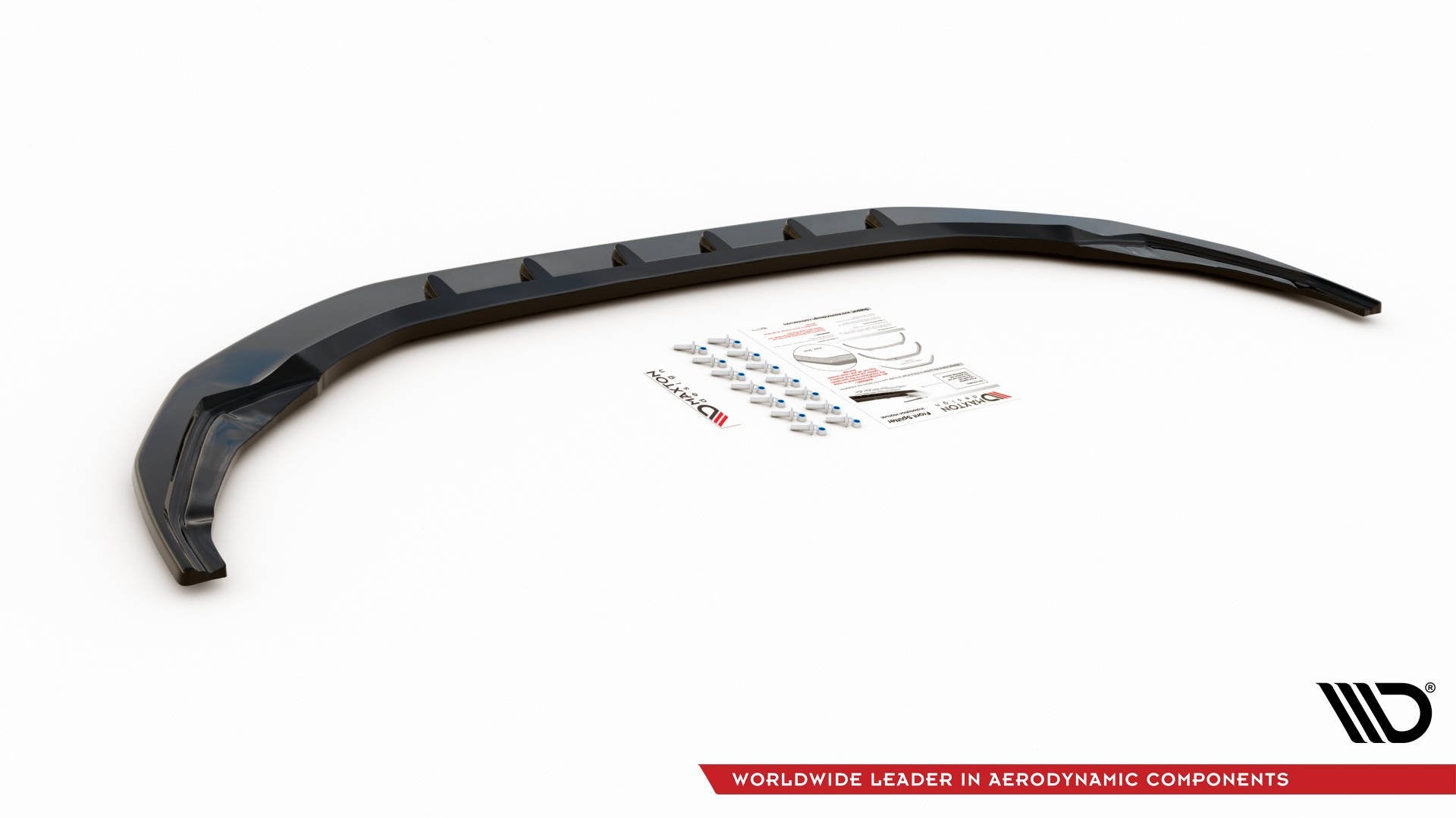 Maxton Design Street+ Spoilerlippe Front Ansatz V.1 passend für Audi S3 / A3 S-Line 8Y schwarz Hochglanz