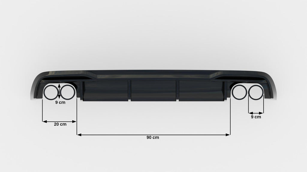 Maxton Design Diffusor Heck Ansatz passend für Audi A5 Sportback 8T Facelift (Doppelauspuff li. re.)