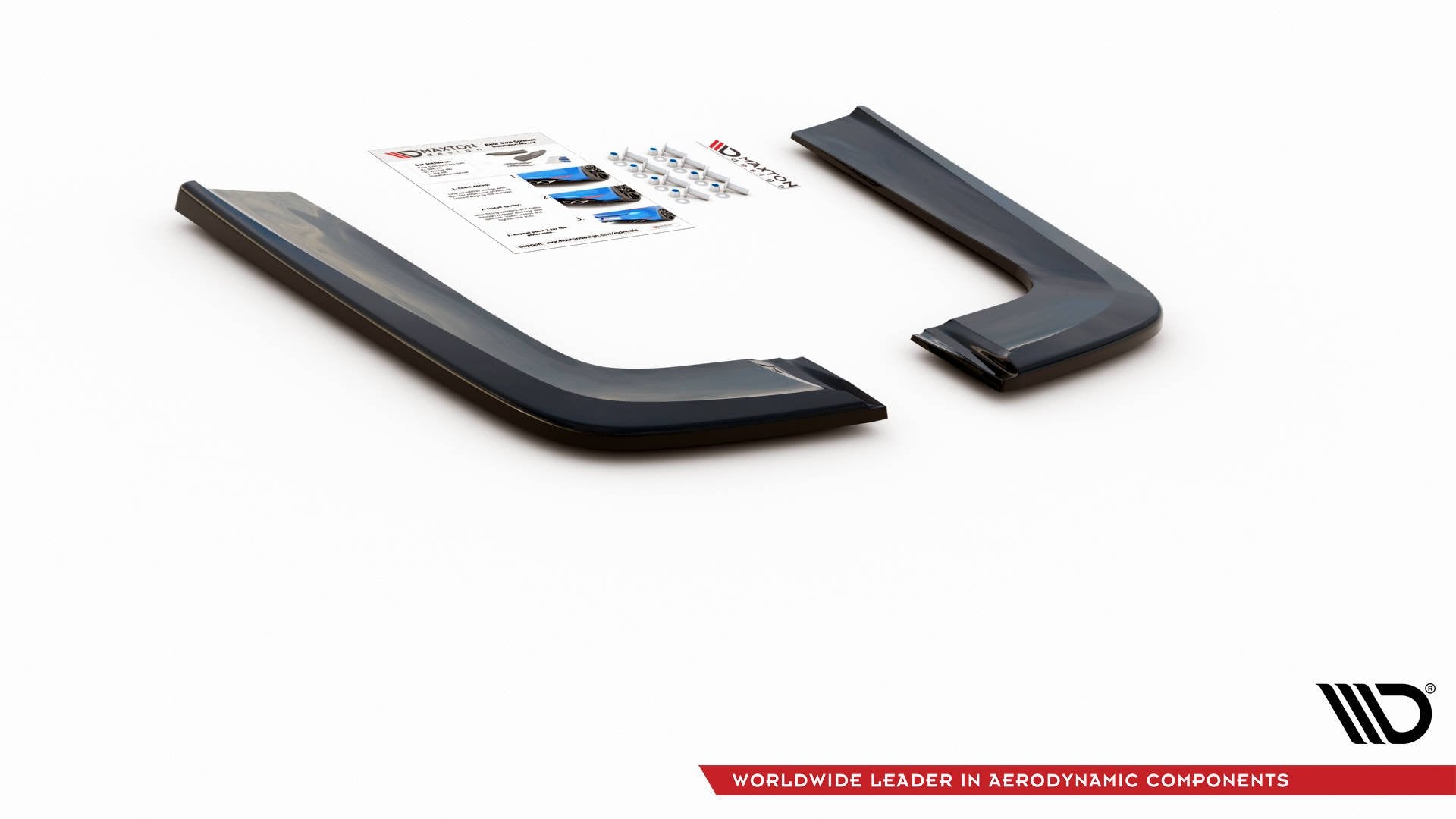 Maxton Design Heck Ansatz Flaps Diffusor V.2 passend für Mercedes-Benz V-Klasse AMG-Line W447 Facelift schwarz Hochglanz