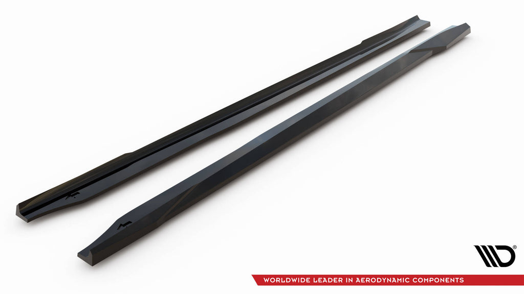 Maxton Design Street+ Seitenschweller Leisten V.2 passend für BMW M2 G87 schwarz Hochglanz