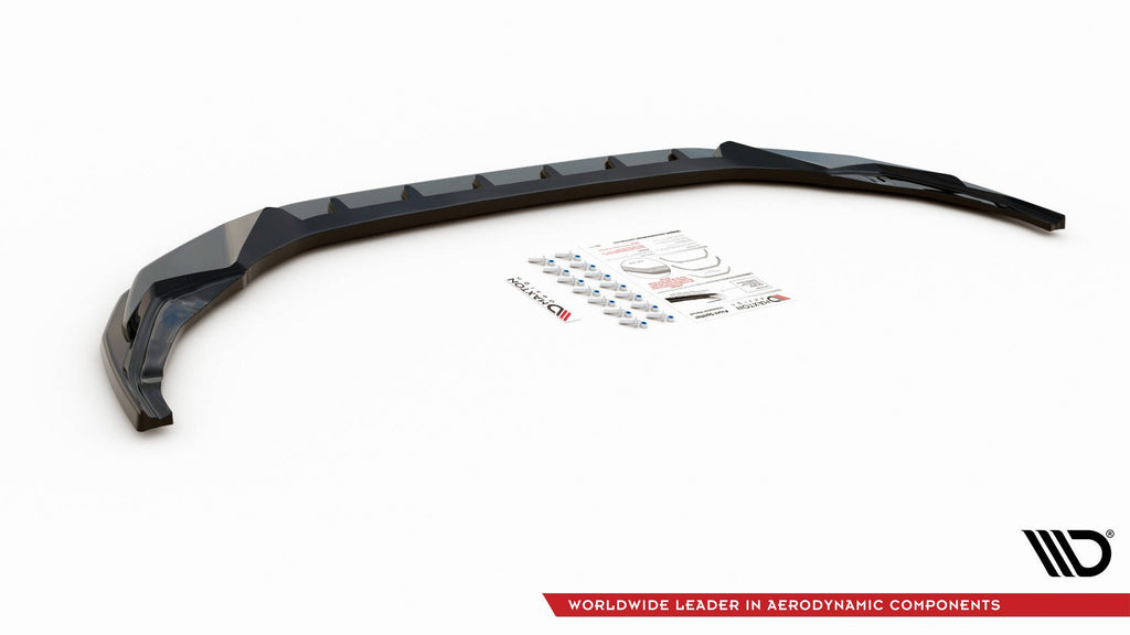 Maxton Design Street+ Spoilerlippe Front Ansatz V.3 passend für Audi S3 / A3 S-Line 8Y schwarz Hochglanz