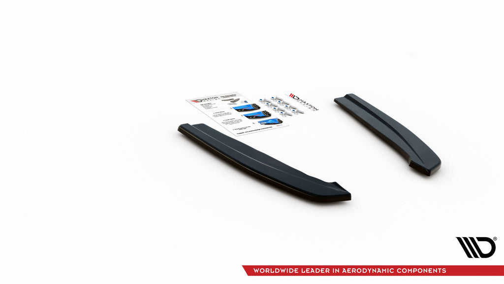 Maxton Design Heck Ansatz Flaps Diffusor V.1 passend für Ford Focus ST-Line Kombi Mk4 schwarz Hochglanz
