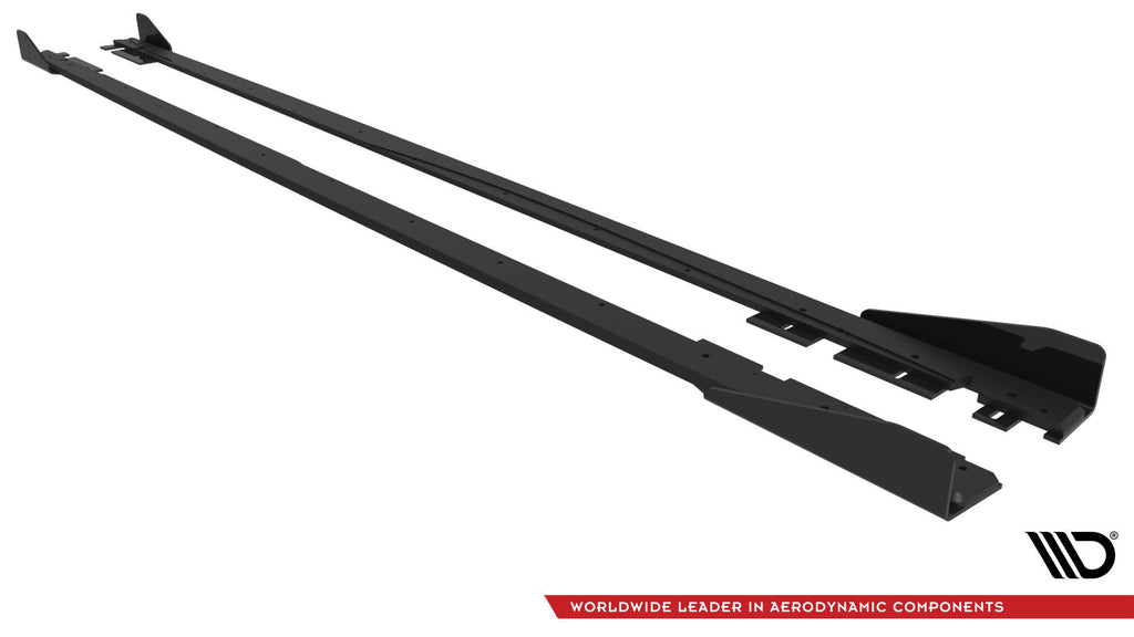 Maxton Design Street Pro Street+ Seitenschweller Leisten + Flaps passend für VW Jetta GLI Mk7 schwarz Hochglanz