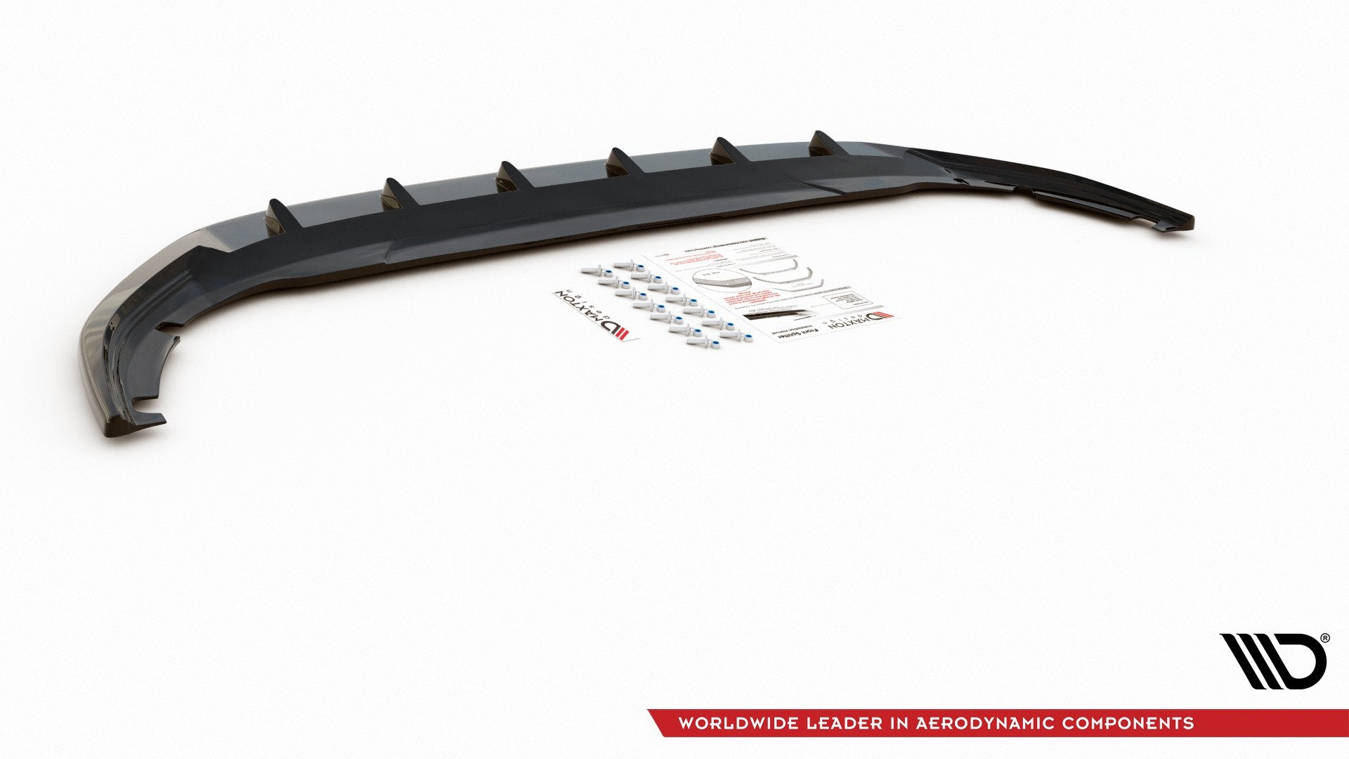 Maxton Design Street+ Spoilerlippe Front Ansatz V.1 passend für VW Golf Hatchback / Variant Mk8 schwarz Hochglanz