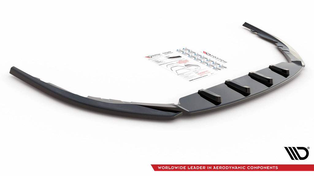 Maxton Design Street+ Spoilerlippe Front Ansatz V.2 passend für Toyota Avensis Mk3 Facelift schwarz Hochglanz