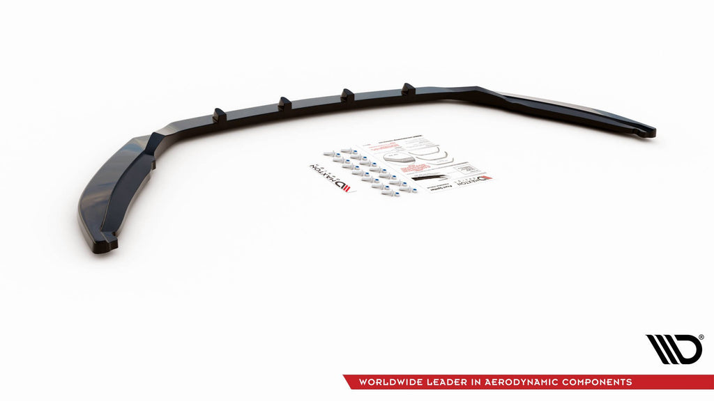 Maxton Design Street+ Spoilerlippe Front Ansatz V.2 passend für Skoda Octavia Mk3 Facelift schwarz Hochglanz