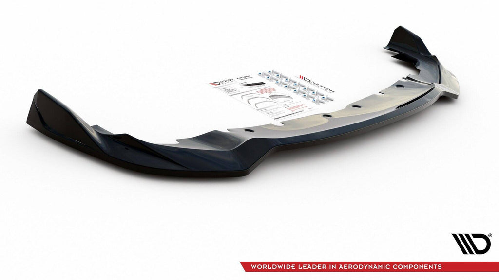 Maxton Design Street+ Spoilerlippe Front Ansatz V.5 passend für BMW 1er M-Paket / M135i / 128ti F40 schwarz Hochglanz