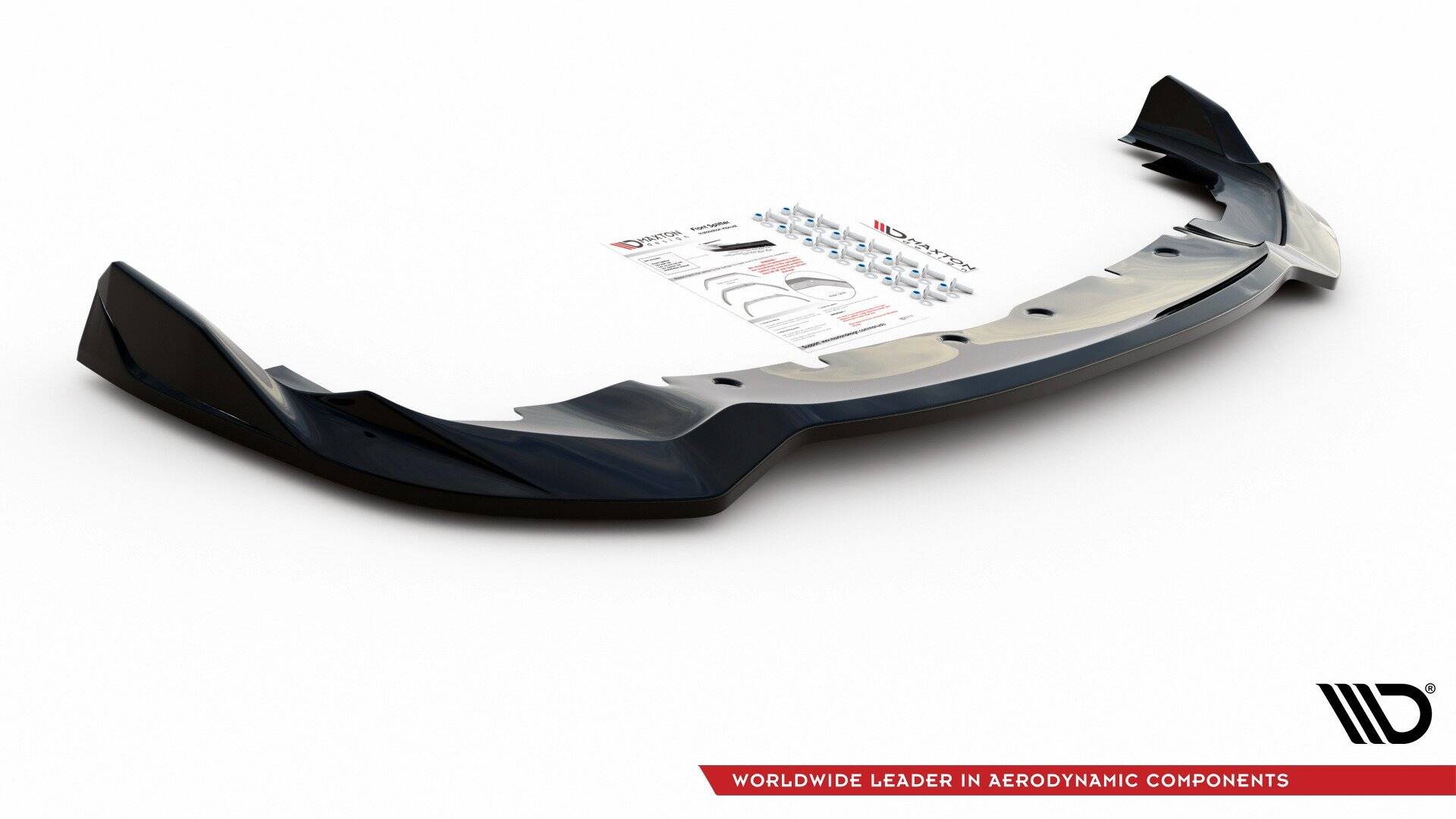 Maxton Design Street+ Spoilerlippe Front Ansatz V.5 passend für BMW 1er M-Paket / M135i / 128ti F40 schwarz Hochglanz