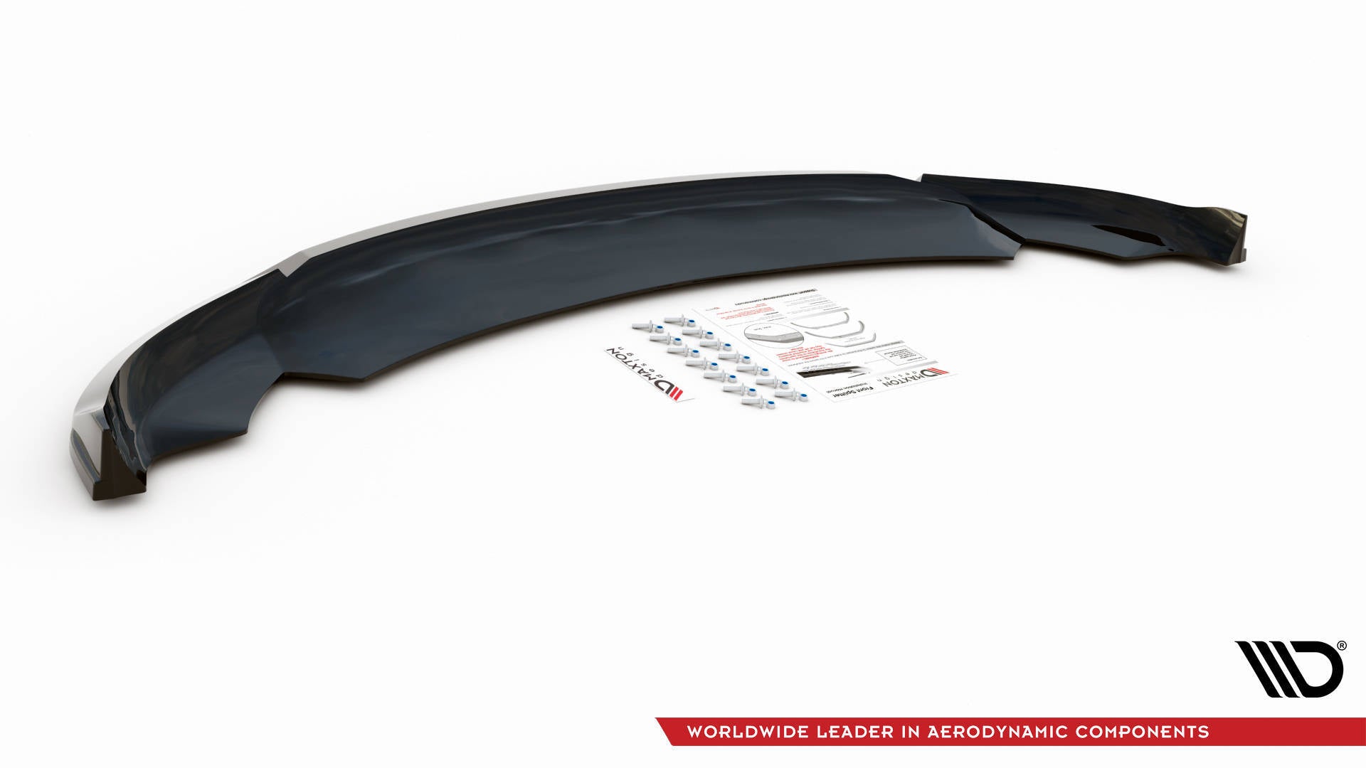 Maxton Design Street+ Spoilerlippe Front Ansatz V.3 passend für Tesla Model 3 schwarz Hochglanz