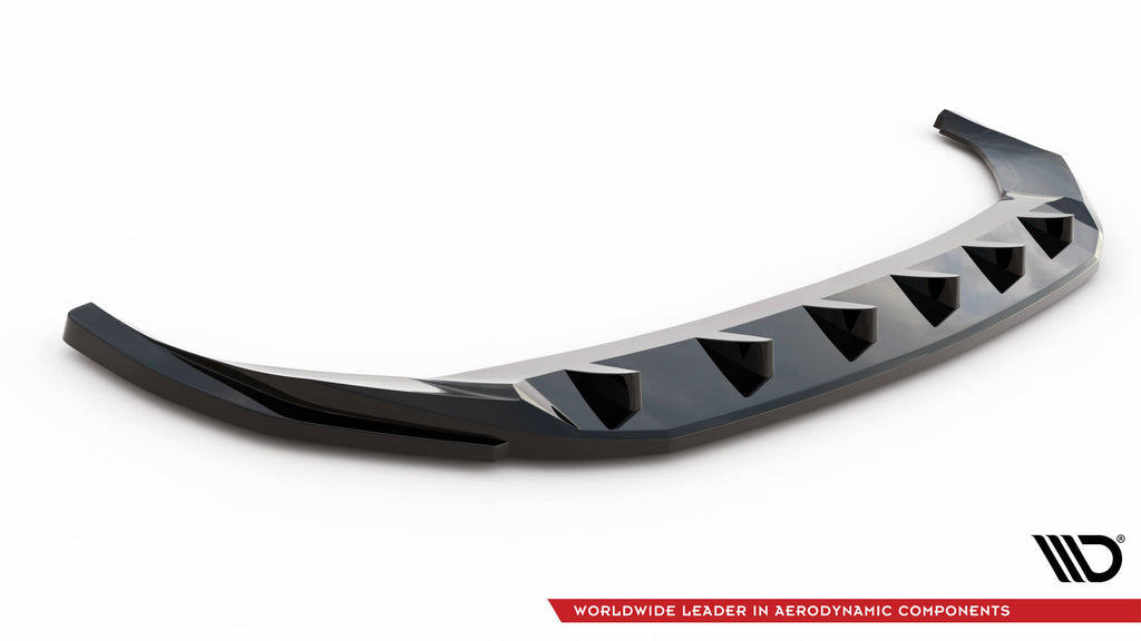 Maxton Design Street+ Spoilerlippe Front Ansatz V.2 passend für Audi SQ5 / Q5 S-Line SUV / Sportback Mk2 Facelift schwarz Hochglanz