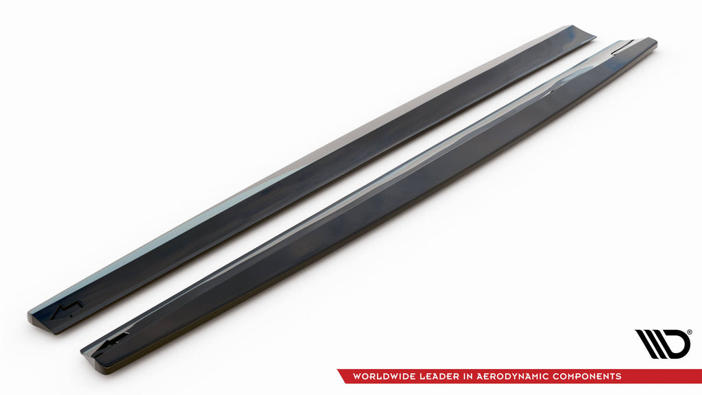Maxton Design Street+ Seitenschweller Leisten passend für Volvo V90 / S90 R-Design Mk2 schwarz Hochglanz