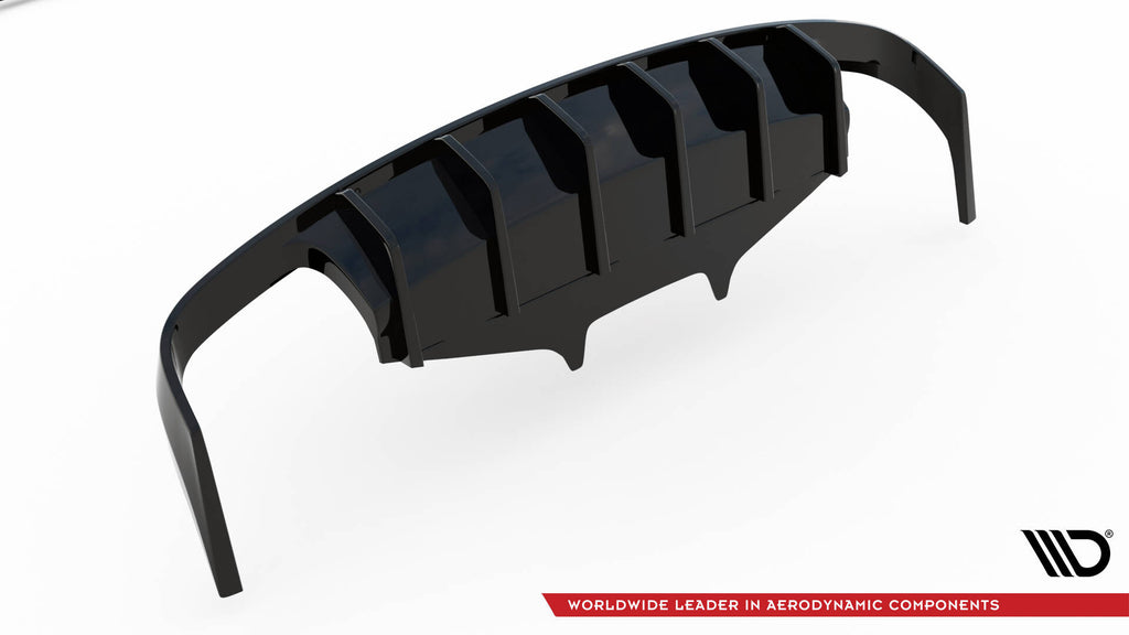 Maxton Design Diffusor Heck Ansatz passend für Porsche Macan Mk1 schwarz Hochglanz