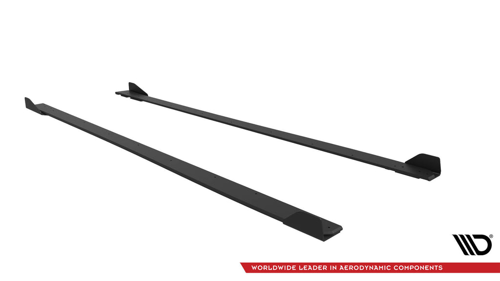 Maxton Design Street Pro Street+ Seitenschweller Leisten passend für V.1 + Flaps passend für BMW M2 G87 schwarz Hochglanz