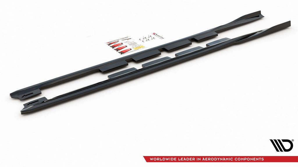 Maxton Design Street+ Seitenschweller Leisten passend für Ford Mondeo Mk5 Facelift/Preface schwarz Hochglanz