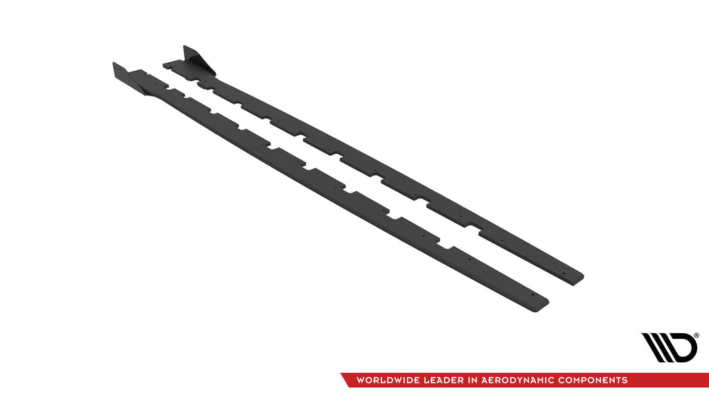 Maxton Design Street Pro Street+ Seitenschweller Leisten + Flaps passend für BMW 1er M-Paket / M135i / 128ti F40 schwarz Hochglanz