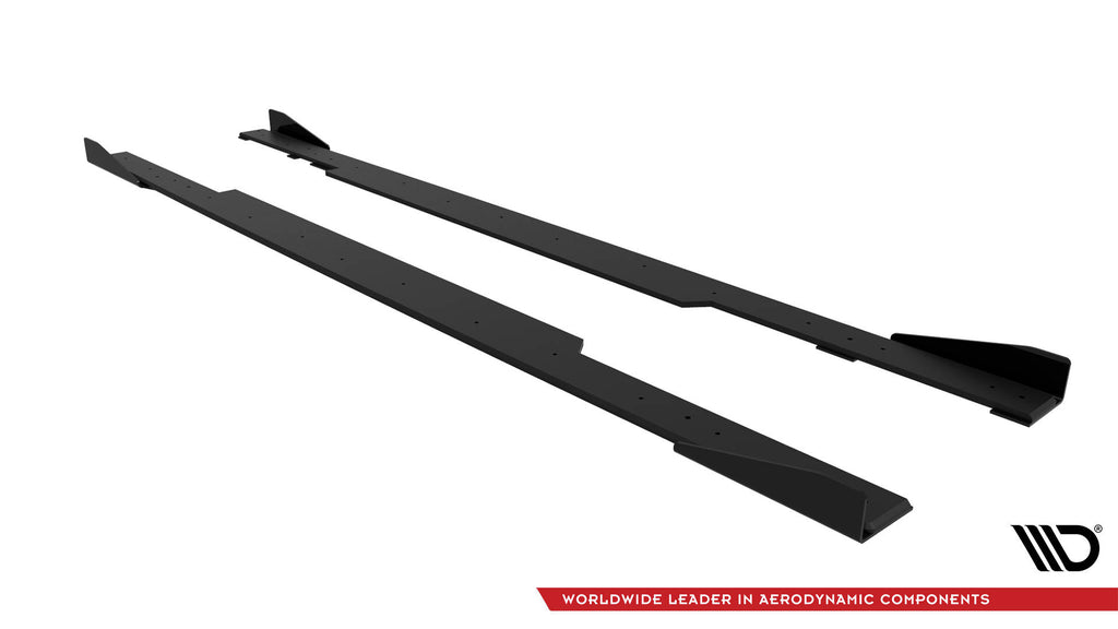 Maxton Design Street Pro Street+ Seitenschweller Leisten + Flaps passend für BMW 2 Coupe G42 schwarz Hochglanz