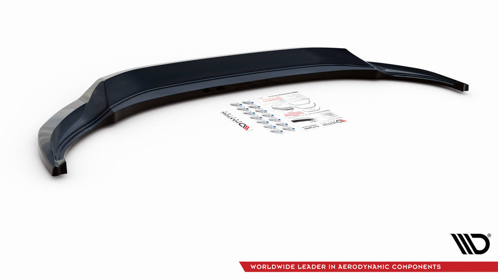 Maxton Design Street+ Spoilerlippe Front Ansatz V.1 passend für VW Tiguan R / R-Line Mk2 Facelift schwarz Hochglanz