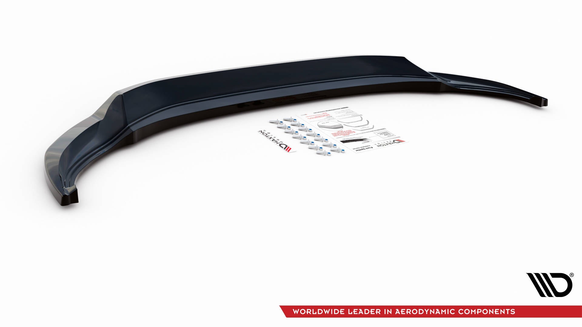Maxton Design Street+ Spoilerlippe Front Ansatz V.1 passend für VW Tiguan R / R-Line Mk2 Facelift schwarz Hochglanz