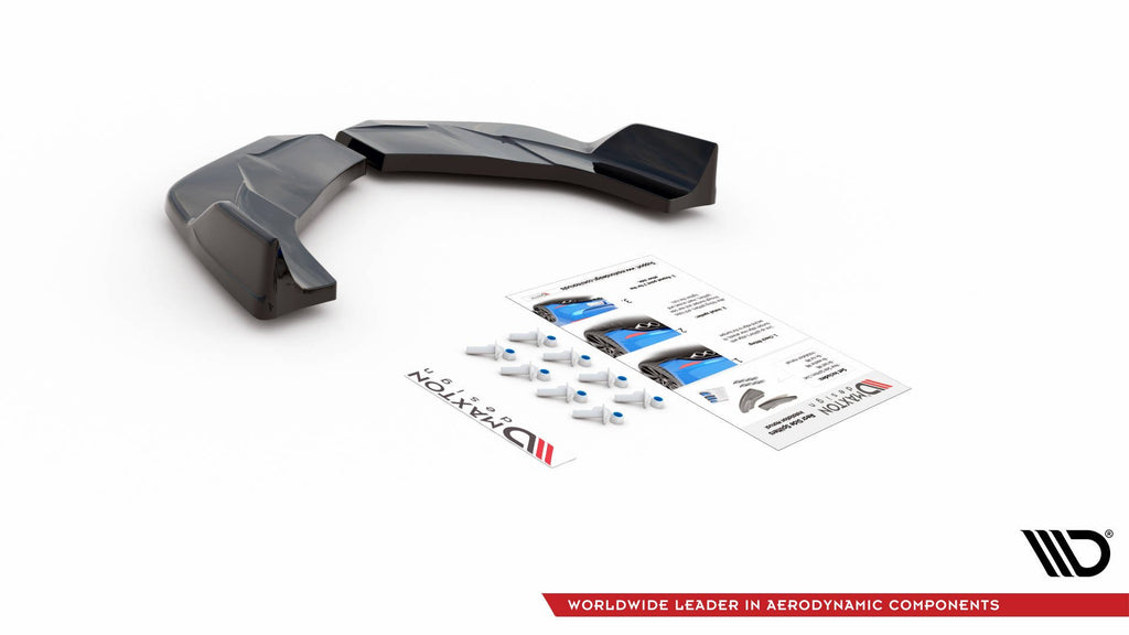 Maxton Design Heck Ansatz Flaps Diffusor V.4 passend für Hyundai I30 N Mk3 Hatchback schwarz Hochglanz