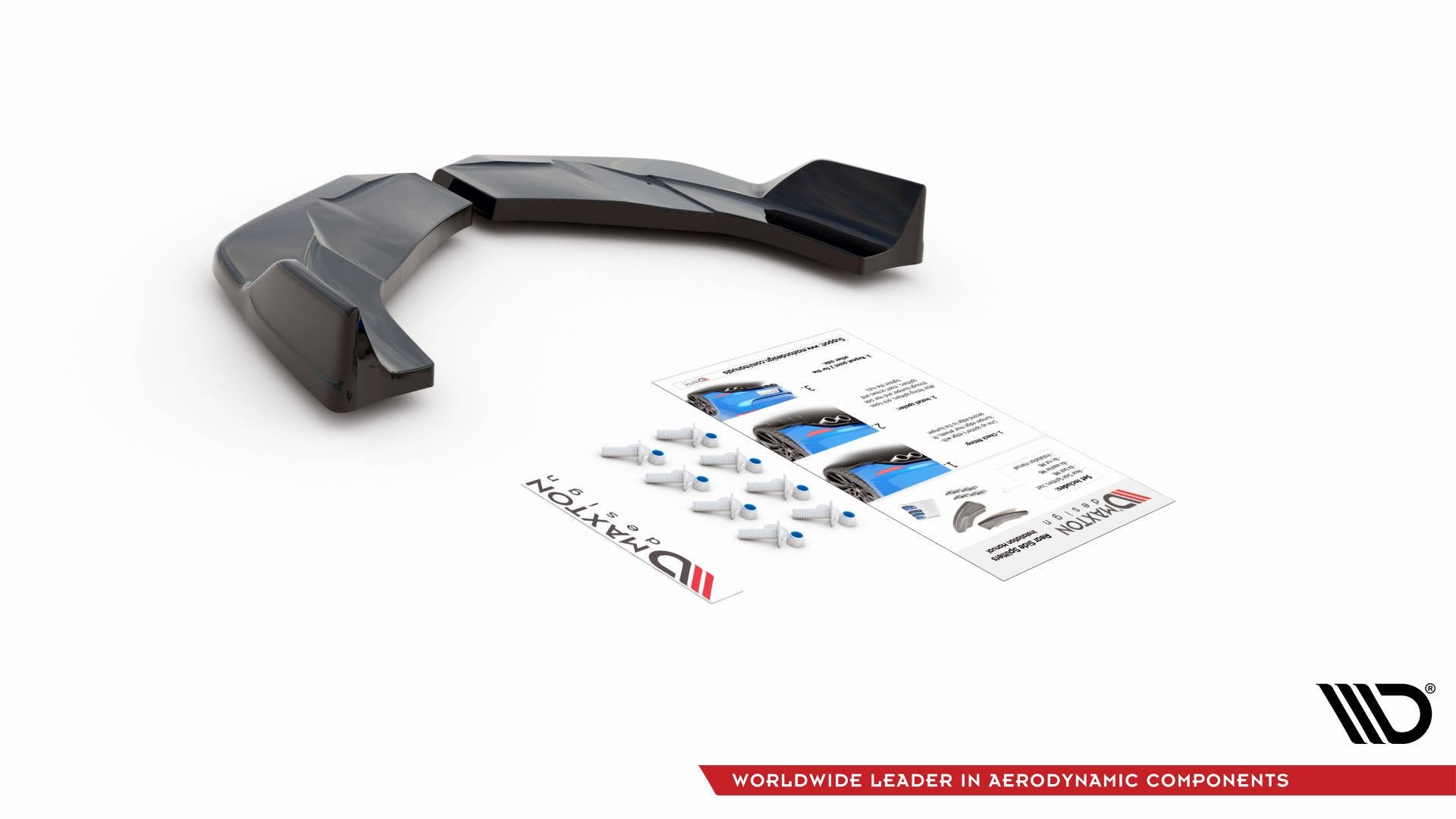 Maxton Design Heck Ansatz Flaps Diffusor V.4 passend für Hyundai I30 N Mk3 Hatchback schwarz Hochglanz
