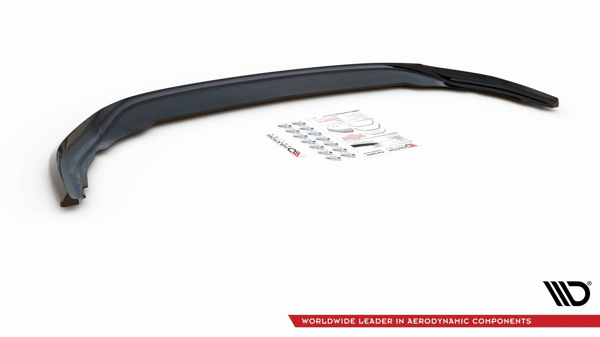 Maxton Design Street+ Spoilerlippe Front Ansatz V.5 passend für VW Golf R Hatchback / Variant Mk8 schwarz Hochglanz