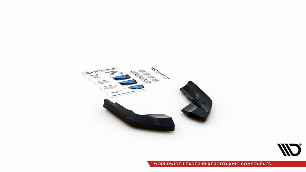 Maxton Design Heck Ansatz Flaps Diffusor V.2 passend für VW Golf R Hatchback Mk8 Facelift schwarz Hochglanz