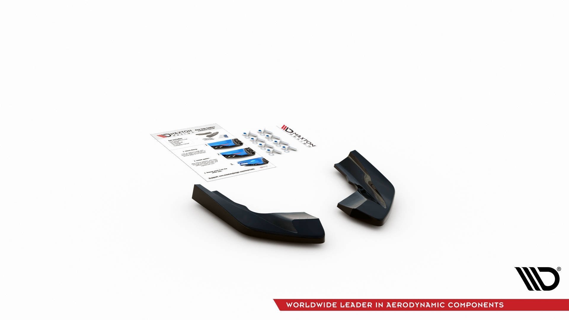 Maxton Design Heck Ansatz Flaps Diffusor V.2 passend für VW Golf R Hatchback Mk8 Facelift schwarz Hochglanz