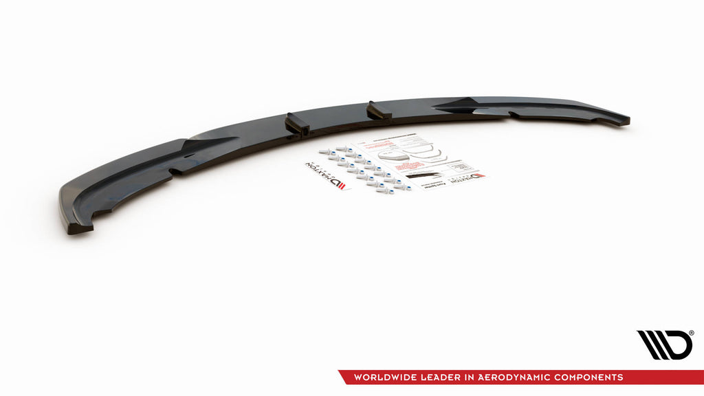 Maxton Design Street+ Spoilerlippe Front Ansatz V.2 passend für BMW 3er E90 schwarz Hochglanz