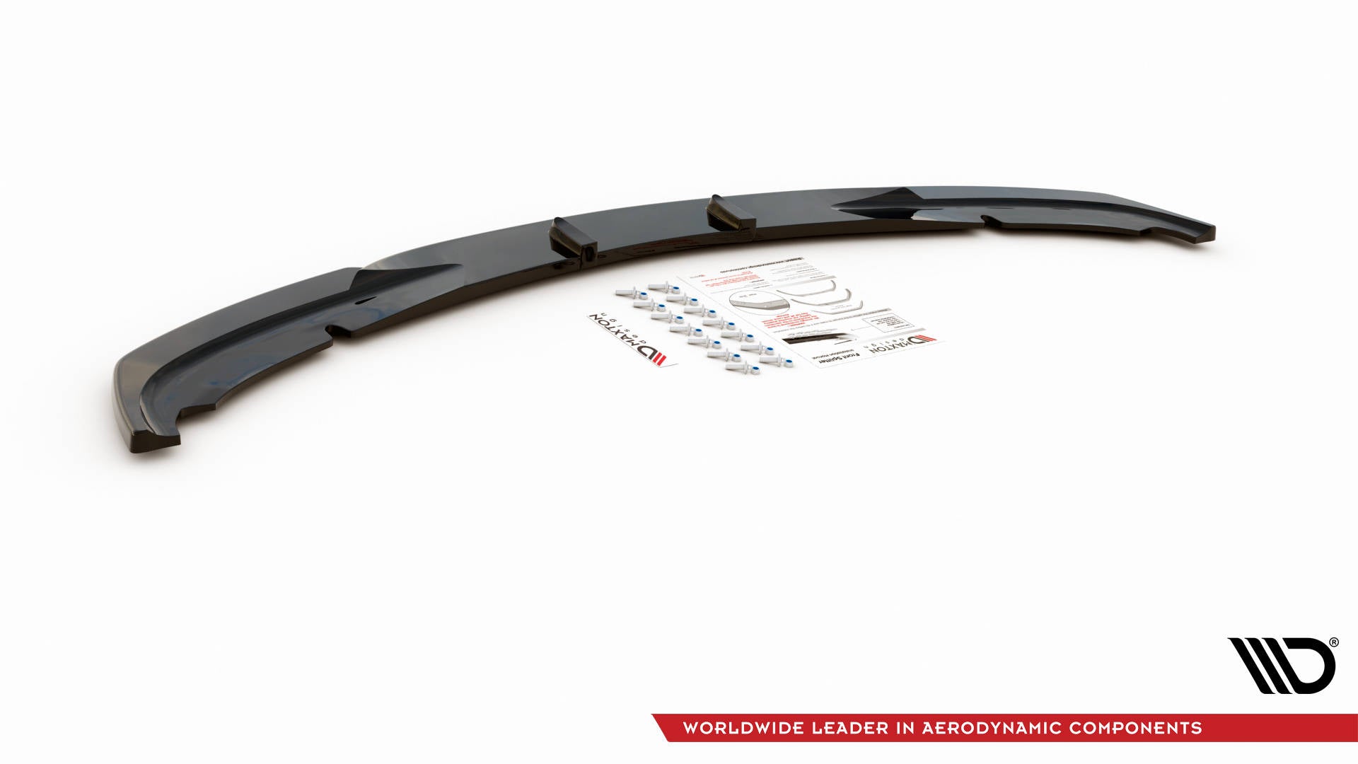 Maxton Design Street+ Spoilerlippe Front Ansatz V.2 passend für BMW 3er E90 schwarz Hochglanz