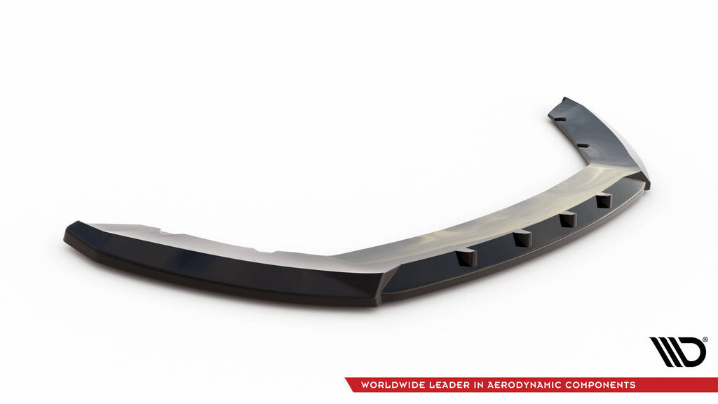 Maxton Design Street+ Spoilerlippe Front Ansatz V.1 passend für Seat Leon Mk3 Facelift schwarz Hochglanz