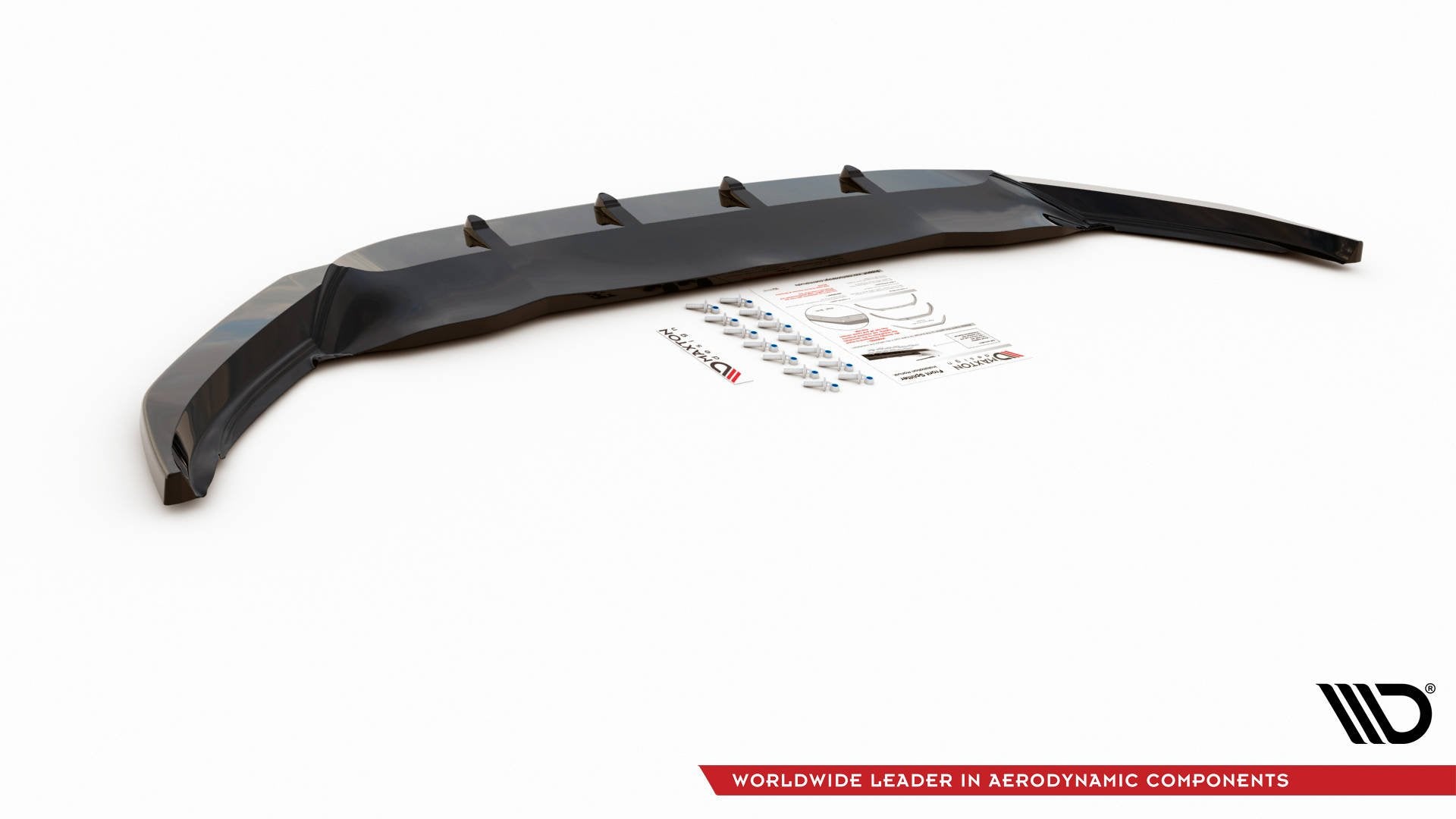 Maxton Design Street+ Spoilerlippe Front Ansatz V.1 passend für VW Passat B8 schwarz Hochglanz