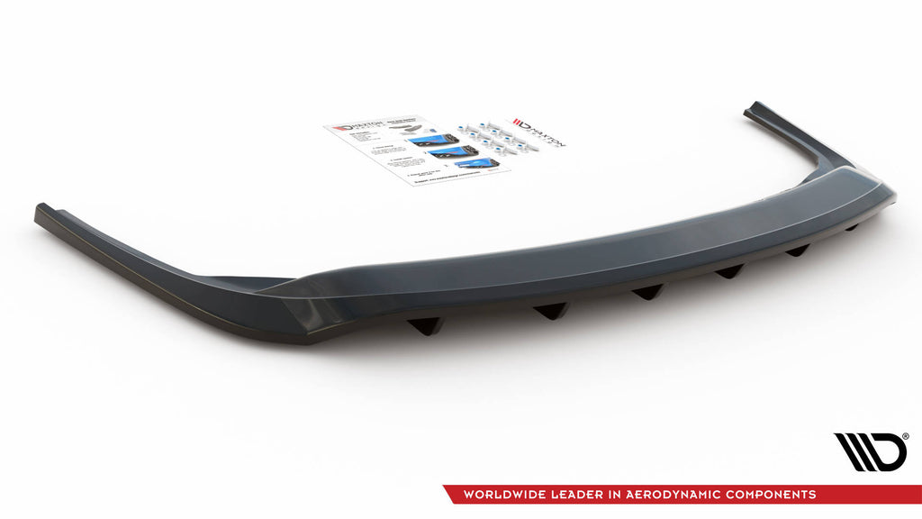 Maxton Design Street+ Mittlerer Diffusor RACE passend für Skoda Fabia Combi Mk3 Facelift schwarz Hochglanz