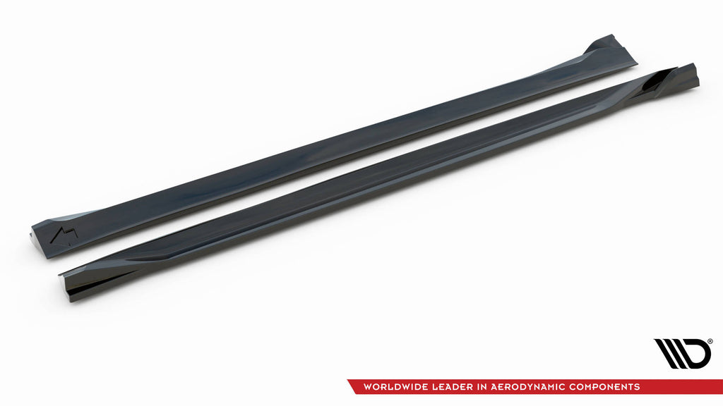 Maxton Design Street+ Seitenschweller Leisten passend für Volvo XC60 R-Design Mk2 Facelift schwarz Hochglanz