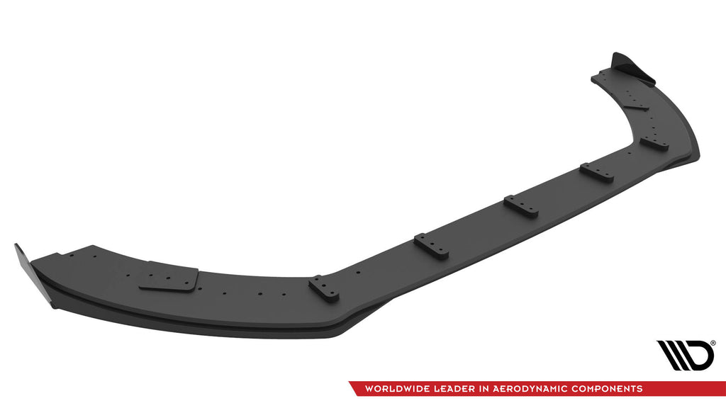 Maxton Design Street Pro Street+ Spoilerlippe Front Ansatz + Flaps passend für Ford Fiesta ST Mk8 Facelift schwarz Hochglanz