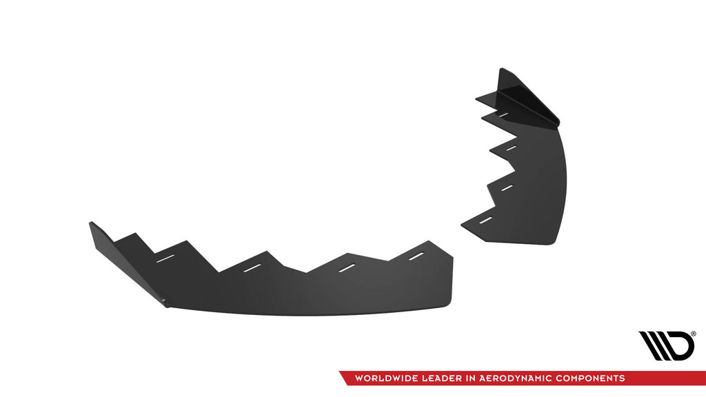 Maxton Design Front Stoßstange Flaps passend für VW Polo GTI Mk6 Facelift schwarz Hochglanz