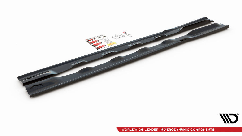 Maxton Design Street+ Seitenschweller Leisten passend für Ford C-Max Mk2 schwarz Hochglanz