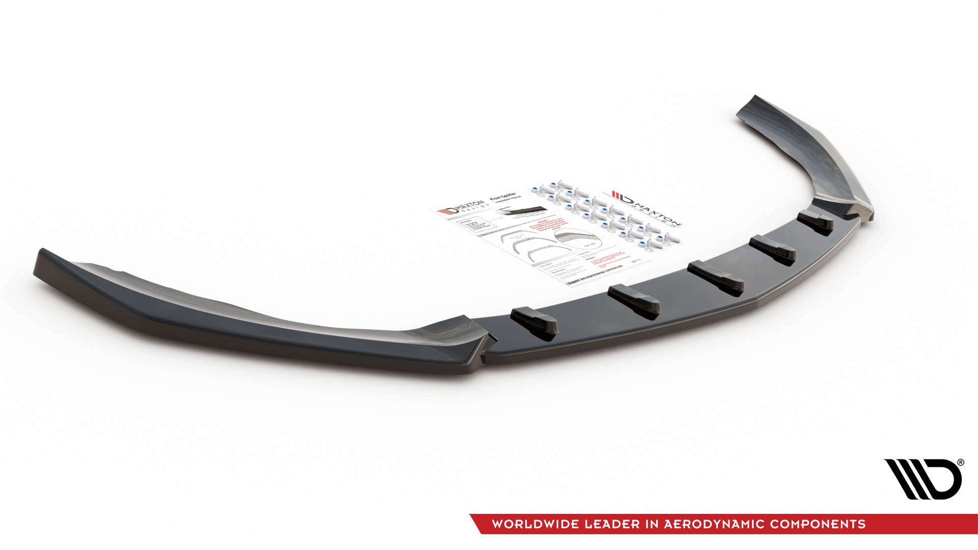 Maxton Design Street+ Spoilerlippe Front Ansatz V.4 passend für Mercedes A35 AMG / AMG-Line W177 schwarz Hochglanz