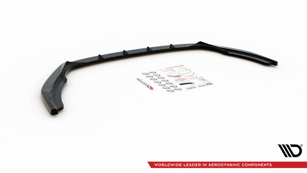 Maxton Design Street+ Spoilerlippe Front Ansatz passend für Skoda Fabia Mk3 Facelift schwarz Hochglanz