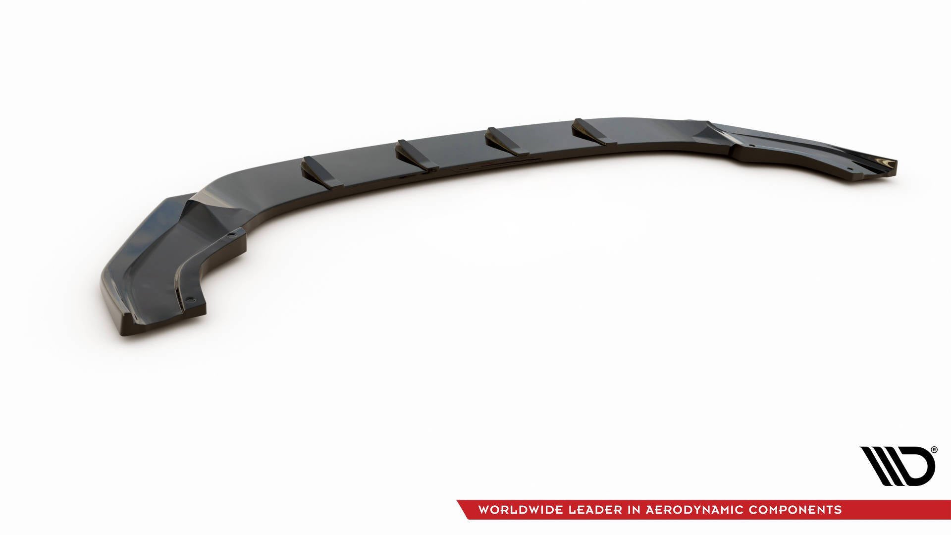 Maxton Design Street+ Spoilerlippe Front Ansatz passend für V.9 VW Golf R / R-Line Mk7 Facelift schwarz Hochglanz