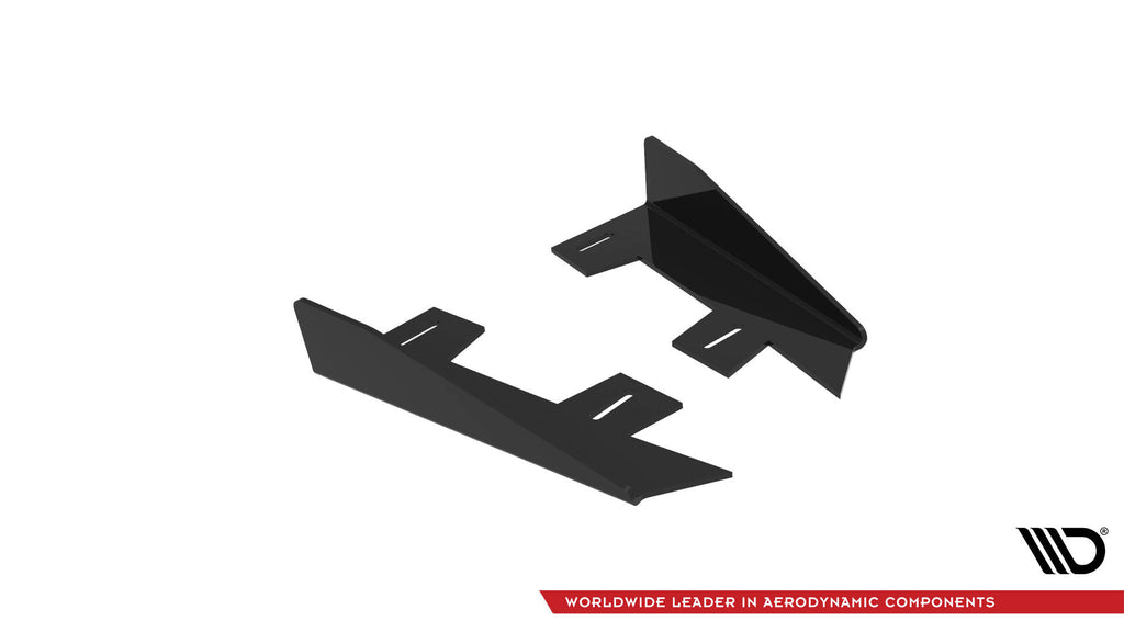 Maxton Design Hintere Seiten Flaps passend für Ford Mustang GT Mk7 schwarz Hochglanz