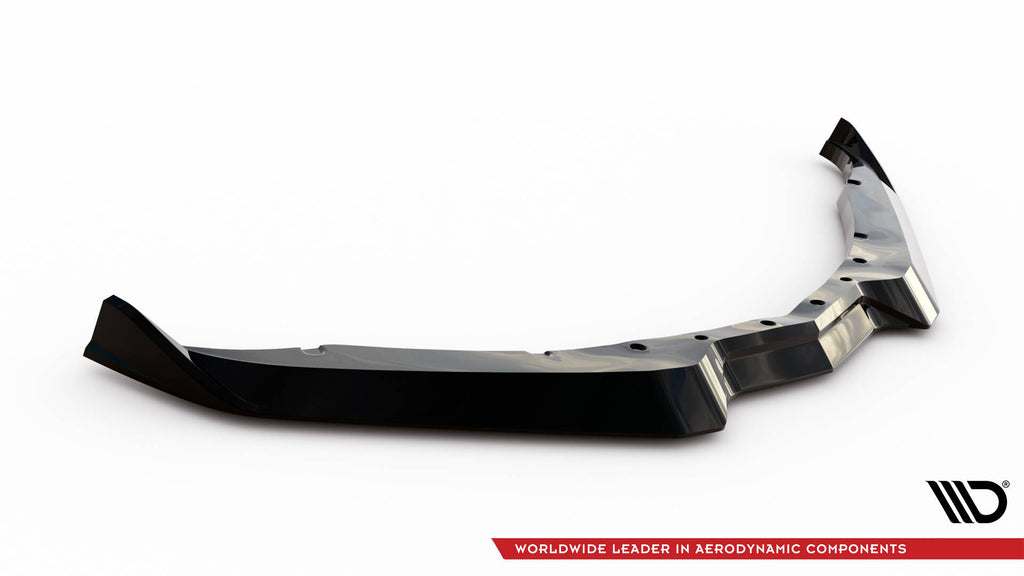Maxton Design Street+ Spoilerlippe Front Ansatz V.2 passend für Chevrolet Corvette Stingray / Z06 C7 schwarz Hochglanz
