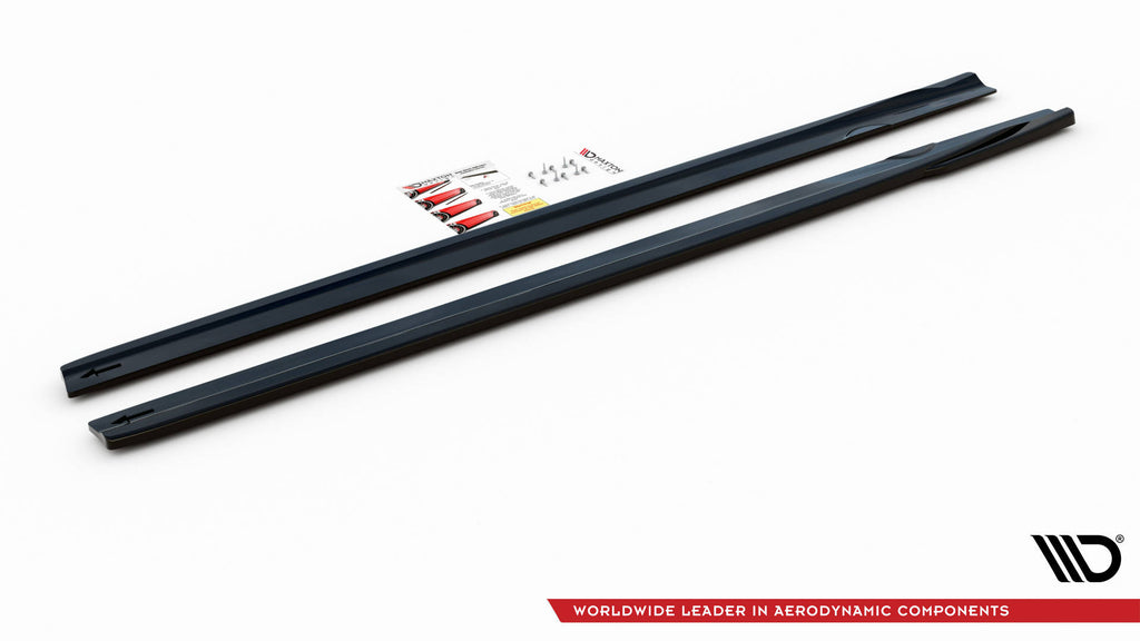 Maxton Design Street+ Seitenschweller Leisten V.2 passend für Mercedes A35 AMG / AMG-Line W177 schwarz Hochglanz