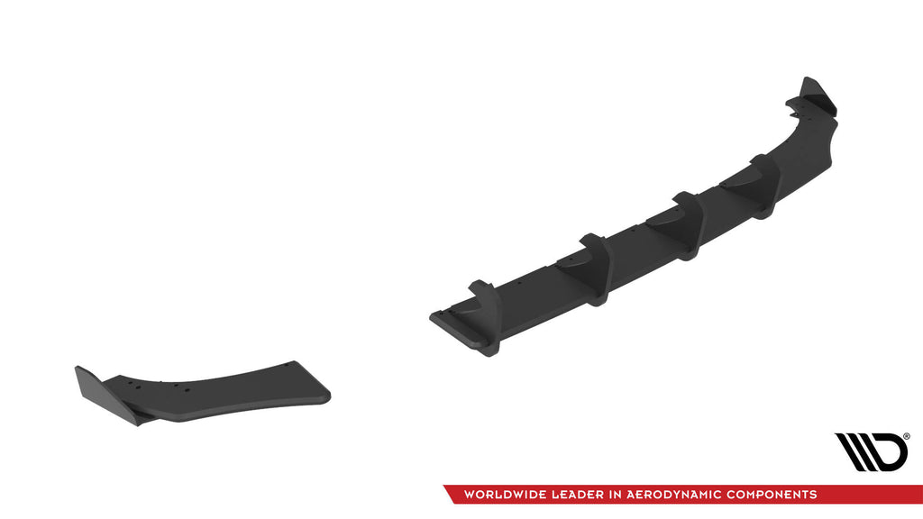 Maxton Design Street Pro Heckschürze + Flaps passend für VW Polo GTI Mk6 Facelift schwarz Hochglanz