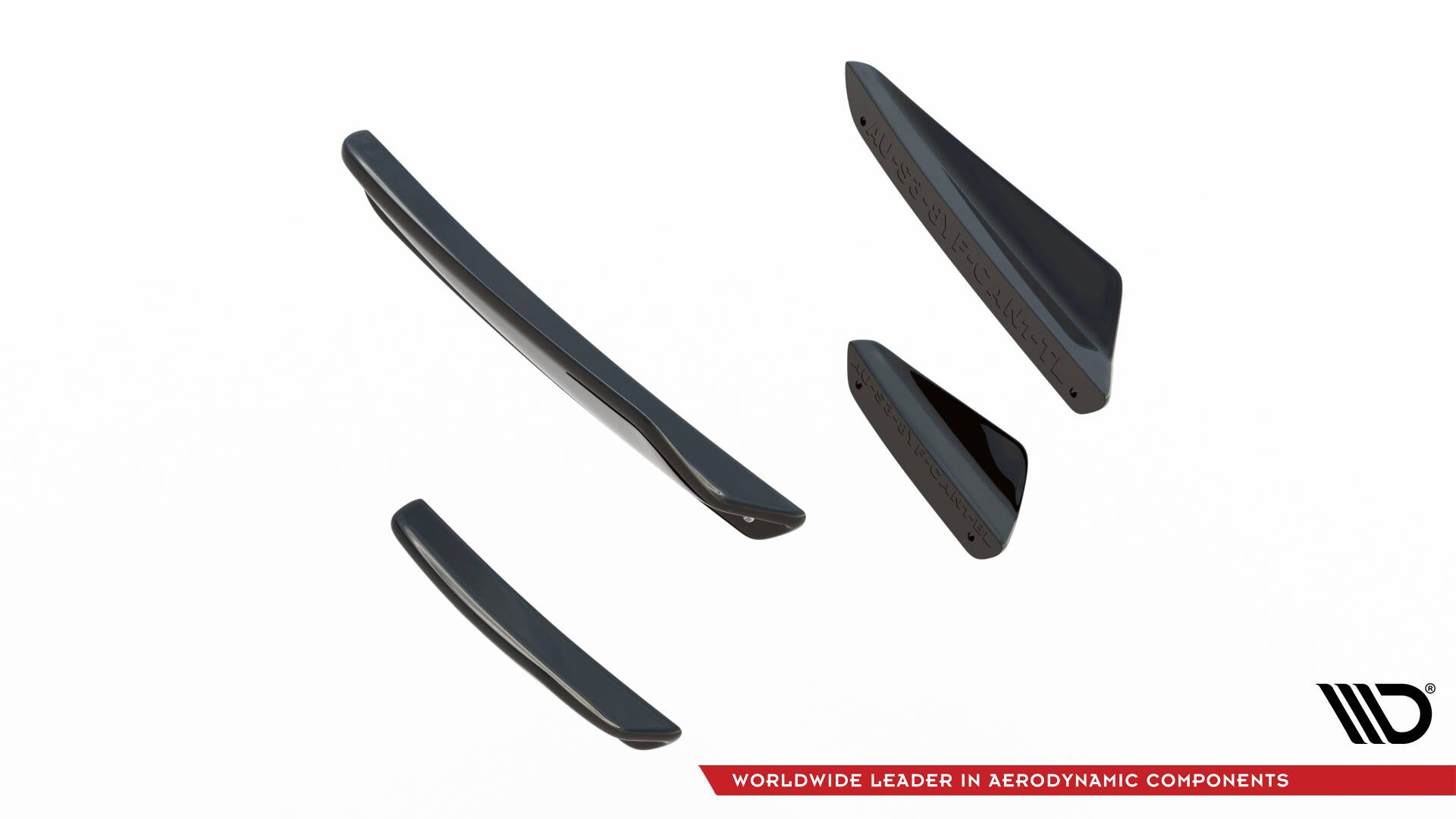 Maxton Design Stoßstangen Flaps Wings vorne Canards passend für Audi A3 S-Line Limousine / S3 Limousine 8Y Facelift